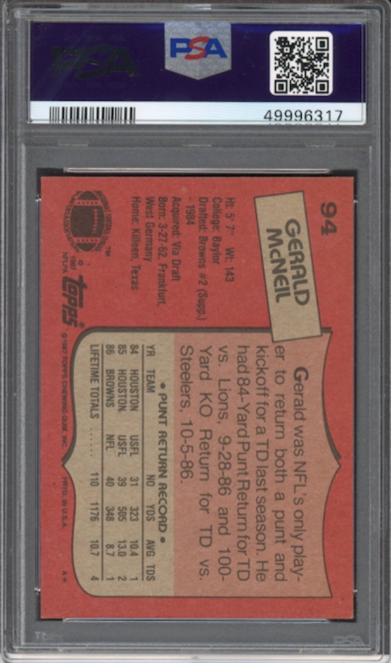 PSA Mid-Grade 1980s Topps Cleveland Browns Duo