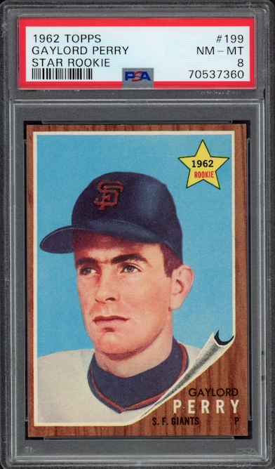 1962 Topps #199 Gaylord Perry Star ROOKIE PSA NM-MT 8