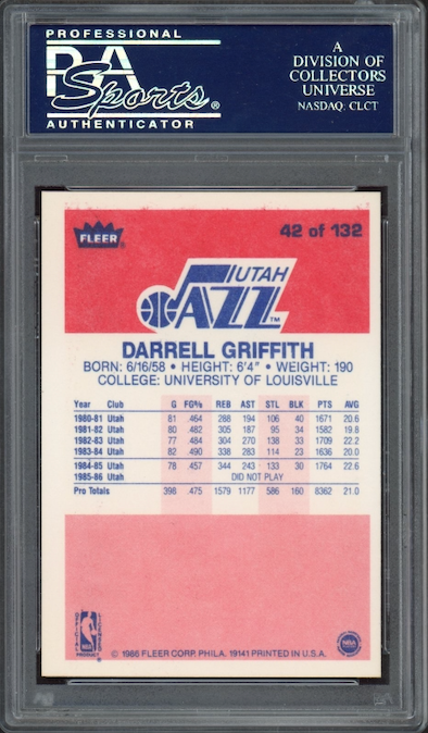 1986 Fleer #42 Darrell Griffith PSA 9