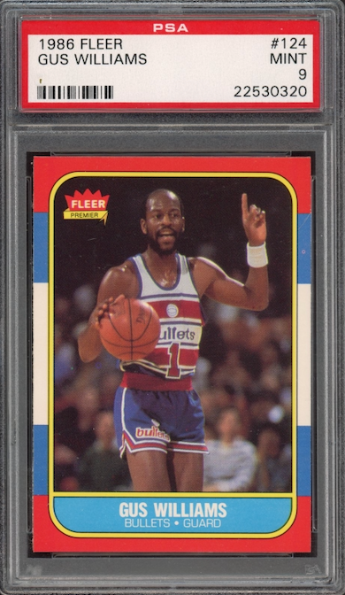 1986 Fleer #124 Gus Williams PSA 9