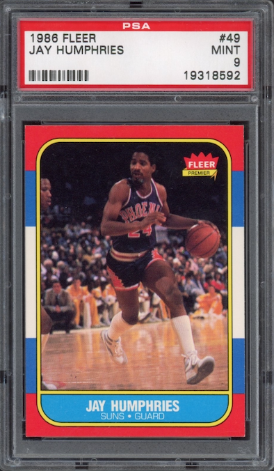 1986 Fleer #49 Jay Humphries PSA 9