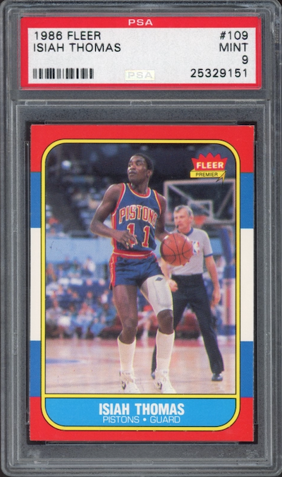 1986 Fleer #109 Isiah Thomas PSA 9