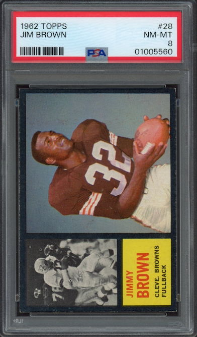 1962 Topps #28 Jim Brown PSA NM-MT 8