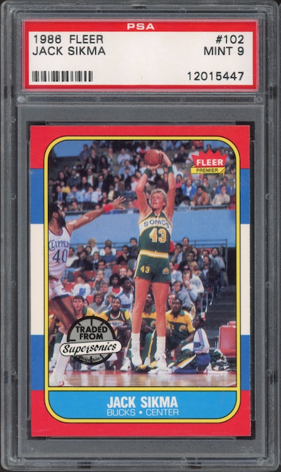 1986 Fleer #102 Jack Sikma PSA 9