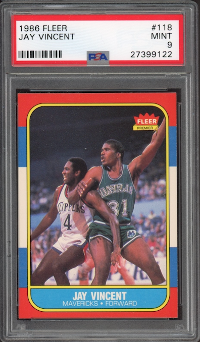 1986 Fleer #118 Jay Vincent PSA 9