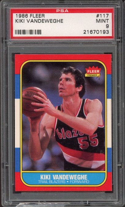 1986 Fleer #117 Kiki Vandeweghe PSA 9
