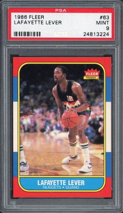 1986 Fleer #63 Lafayette Lever PSA 9