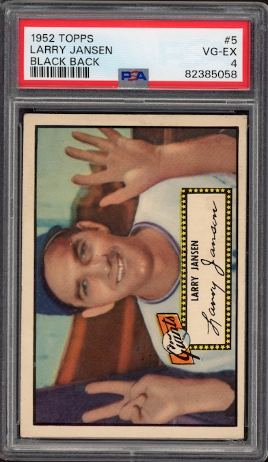 1952 Topps #5 Larry Jansen Black Back PSA VG-EX 4