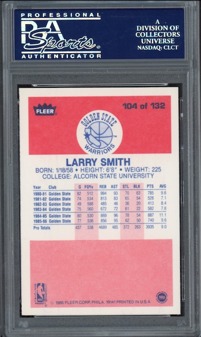 1986 Fleer #104 Larry Smith PSA 9