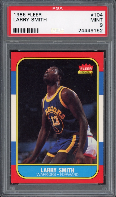 1986 Fleer #104 Larry Smith PSA 9