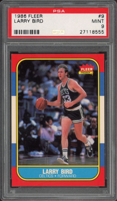 1986 Fleer #9 Larry Bird PSA 9