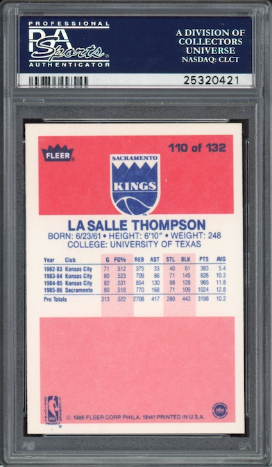 1986 Fleer #110 LeSalle Thompson PSA 9