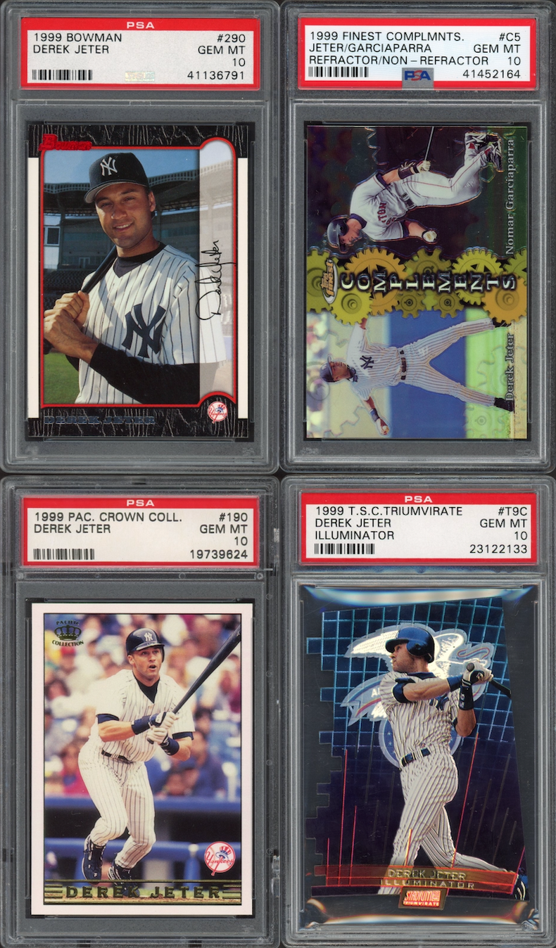 Lot of 8 1999 Derek Jeter PSA 10 Cards