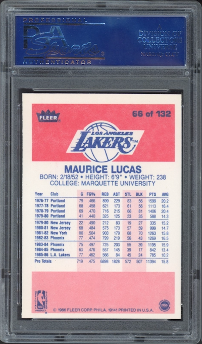 1986 Fleer #66 Maurice Lucas PSA 9