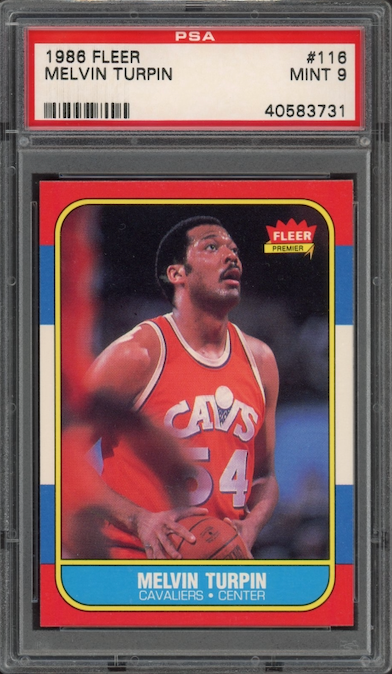 1986 Fleer #116 Melvin Turpin PSA 9
