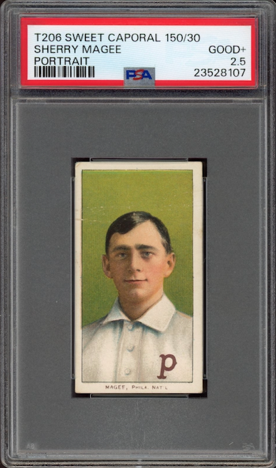1909-11 T206 Sweet Caporal 150/30 Sherry Magee Portrait PSA GOOD+ 2.5