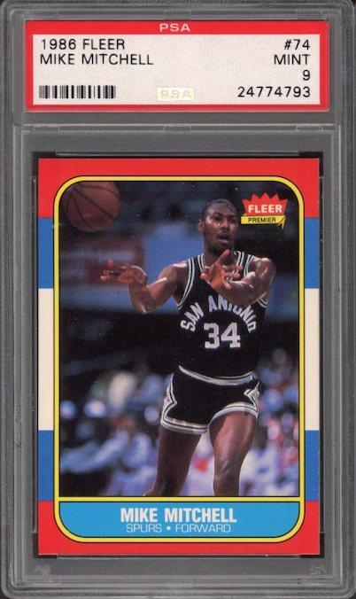 1986 Fleer #74 Mike Mitchell PSA 9