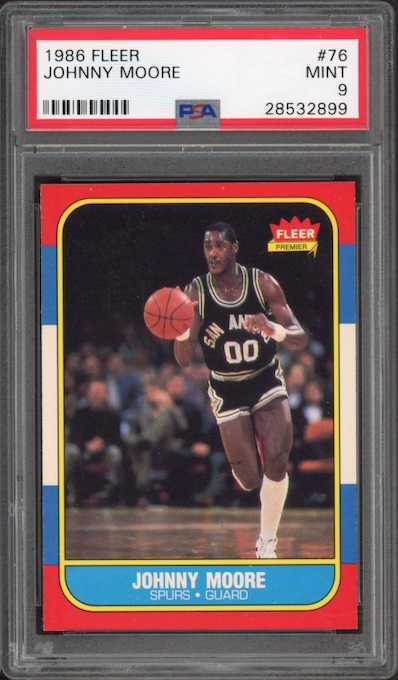 1986 Fleer #76 Johnny Moore PSA 9