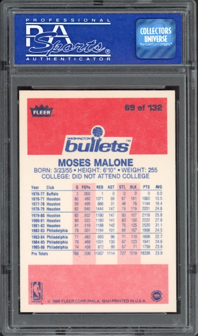 1986 Fleer #69 Moses Malone PSA 9