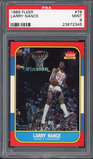 1986 Fleer #78 Larry Nance PSA 9