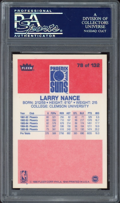 1986 Fleer #78 Larry Nance PSA 9