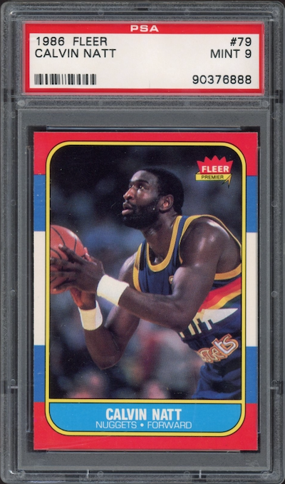 1986 Fleer #79 Calvin Natt PSA 9