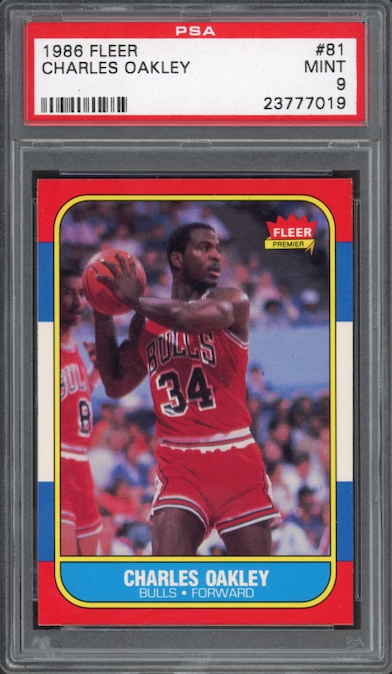 1986 Fleer #81 Charles Oakley PSA 9
