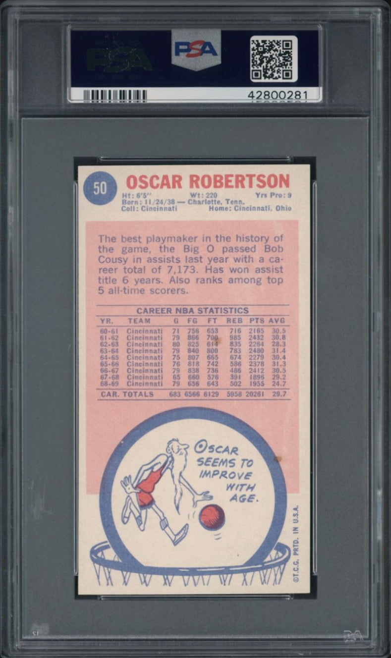 1969 Topps #50 Oscar Robertson PSA NM-MT 8