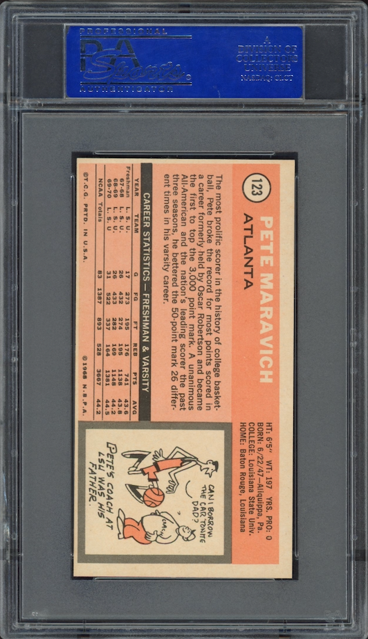 1970 Topps #123 Pete Maravich PSA 8