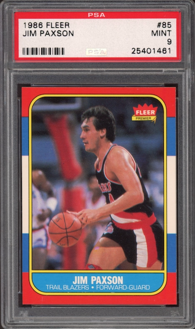 1986 Fleer #85 Jim Paxson PSA 9