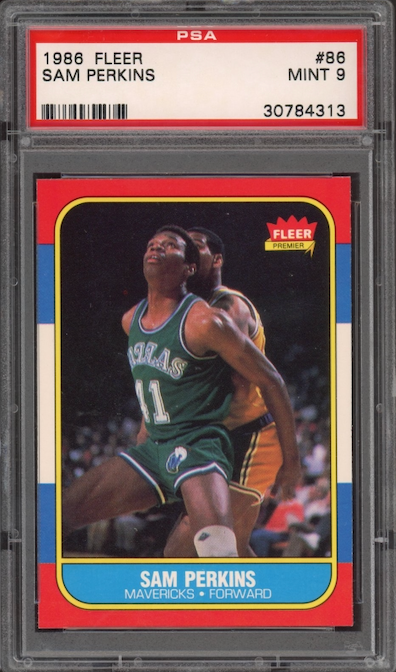 1986 Fleer #86 Sam Perkins PSA 9