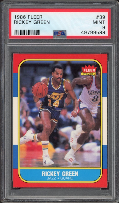 1986 Fleer #39 Rickey Green PSA 9
