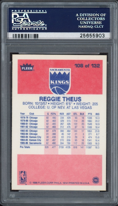 1986 Fleer #108 Reggie Theus PSA 9