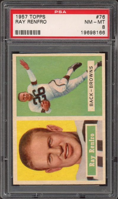 1957 Topps #76 Ray Renfro PSA 8