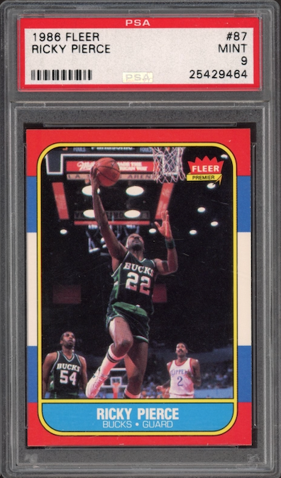 1986 Fleer #87 Ricky Pierce PSA 9