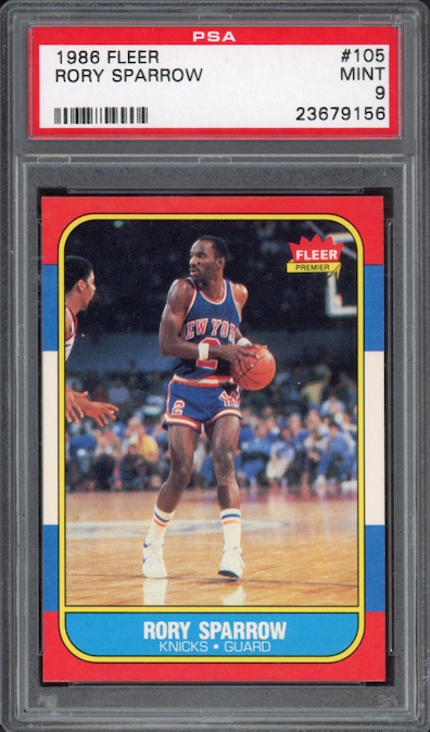 1986 Fleer #105 Rory Sparrow PSA 9