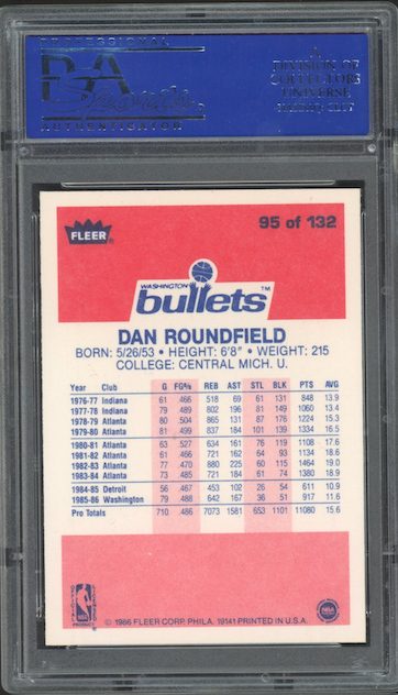 1986 Fleer #95 Dan Roundfield PSA 9