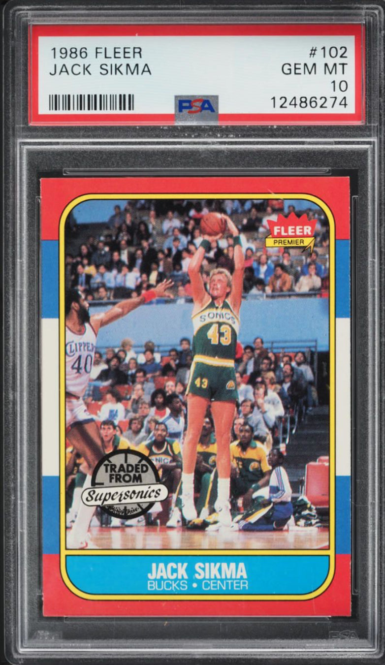 1986 Fleer #102 Jack Sikma PSA GEM MINT 10
