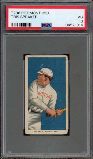 1909-11 T206 Piedmont Tris Speaker PSA VG 3