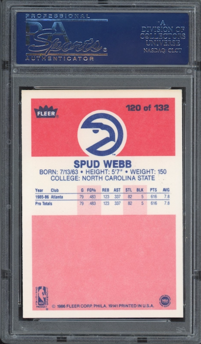 1986 Fleer #120 Spud Webb PSA 9