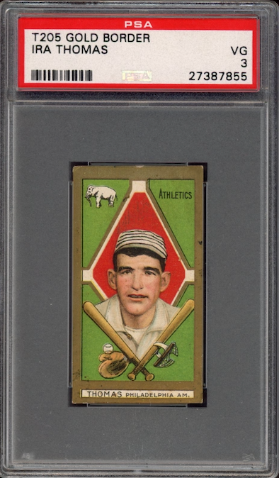 T205 Gold Boarder Ira Thomas PSA VG 3