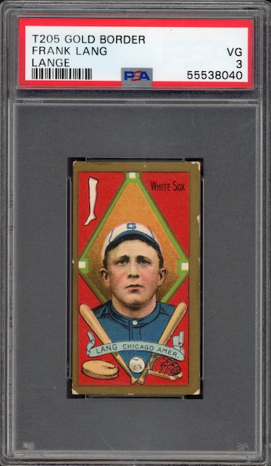 T205 Gold Border Frank Lang Lange PSA VG 3