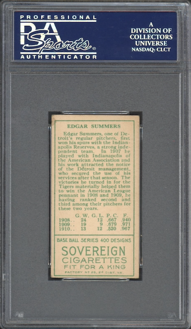 T205 Gold Boarder Ed Summers PSA VG-EX 4