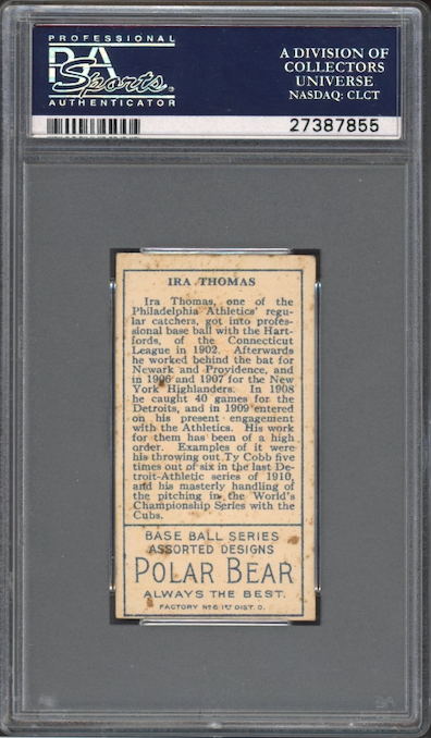 T205 Gold Boarder Ira Thomas PSA VG 3