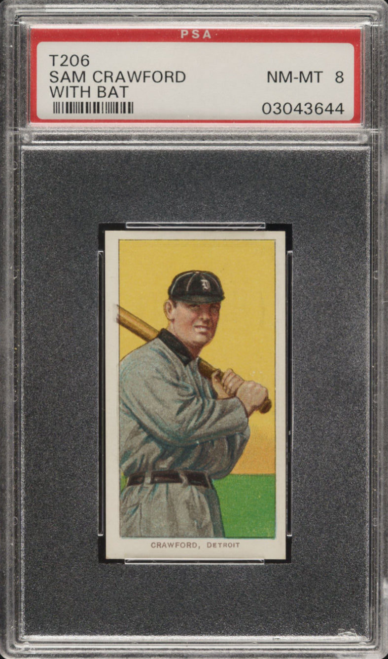 1909-11 T206 Old Mill Sam Crawford With Bat PSA NM-MT 8