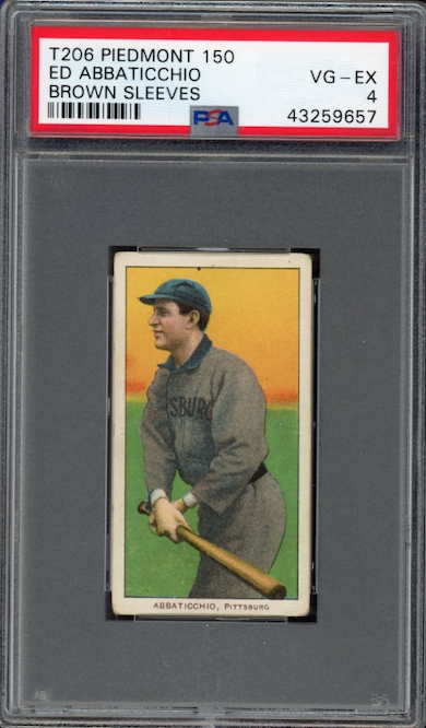 1909-11 T206 Piedmont 150 Ed Abbaticchio - Brown Sleeves PSA VG-EX 4