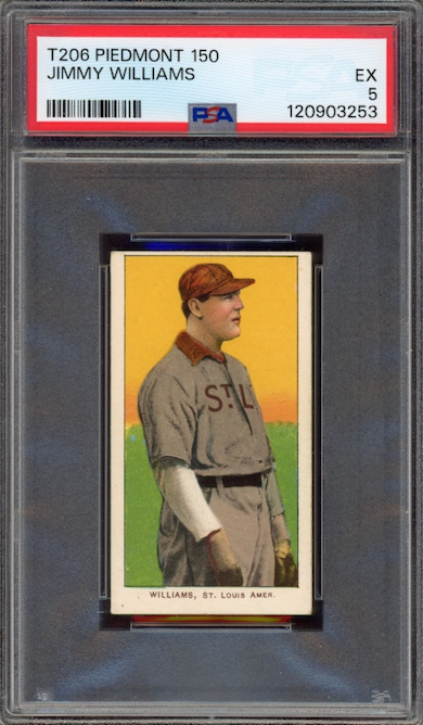 1909-11 T206 Piedmont 150 Jimmy Williams PSA EX 5