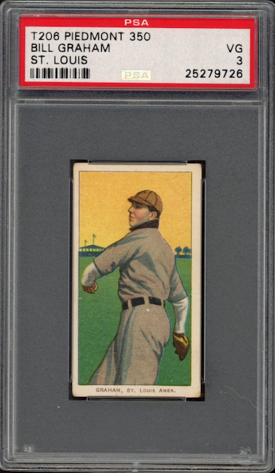 1909-11 T206 Piedmont 350 Bill Graham St. Louis PSA VG 3
