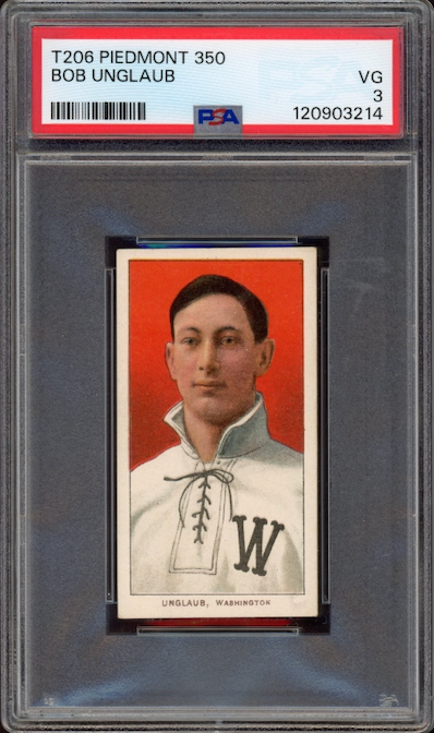 1909-11 T206 Piedmont 350 Bob Ungloub PSA VG 3