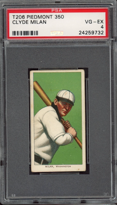1909-11 T206 Piedmont 350 Clyde Milan PSA VG-EX 4